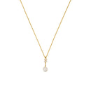 Pendentif "Gift" Or Jaune 375/1000 Perle Blanche Et Zirconium