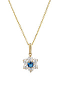 Pendentif "Mystique" Or Jaune 375/1000 et Zirconium Bleu