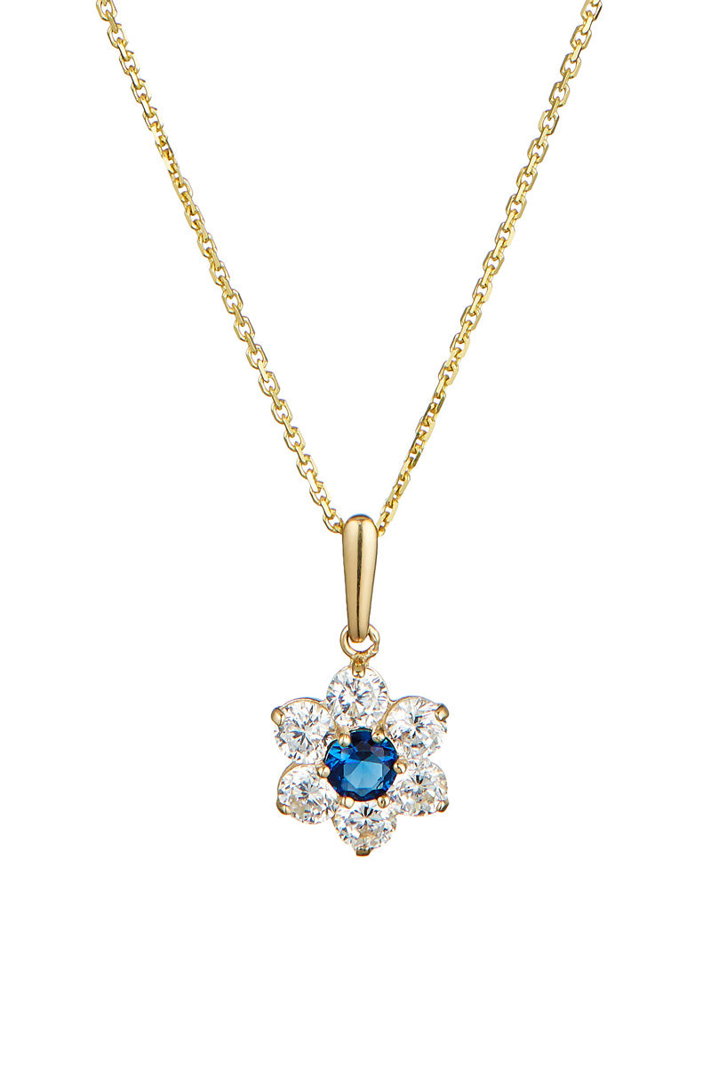 Pendentif "Mystique" Or Jaune 375/1000 et Zirconium Bleu
