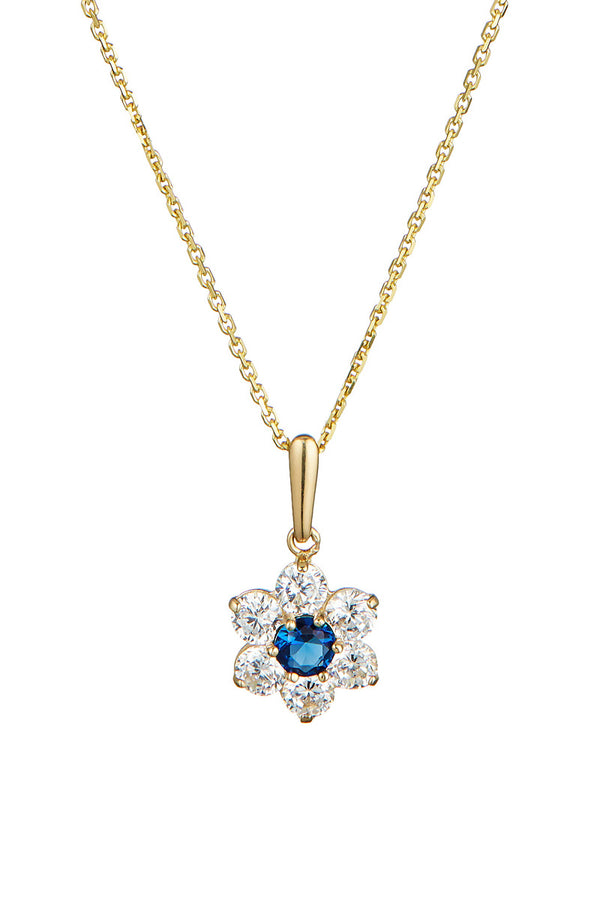 Pendentif "Mystique" Or Jaune 375/1000 et Zirconium Bleu
