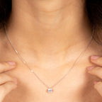 “Splendor” Pendant – 375/1000 White Gold And Zirconium