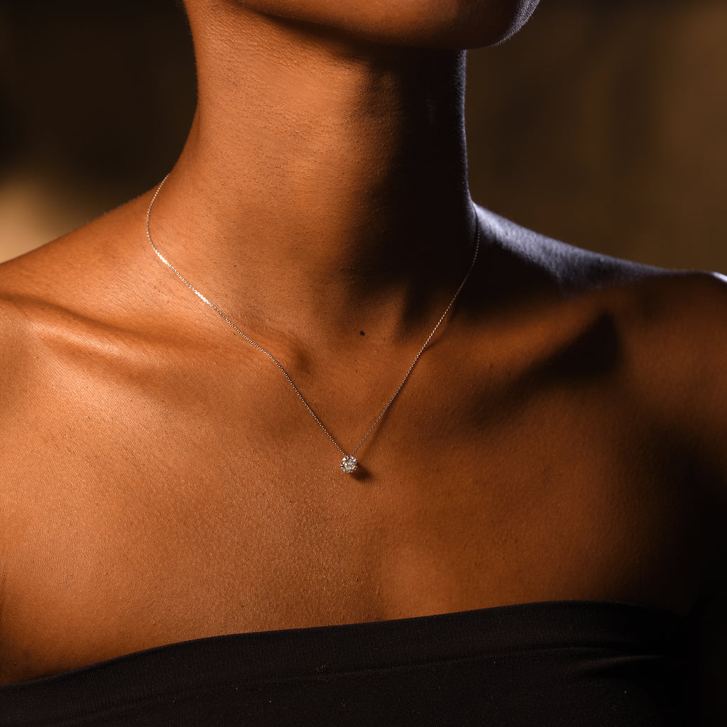 Pendentif "Splendeur" Or Blanc 375/1000 Et Zirconium