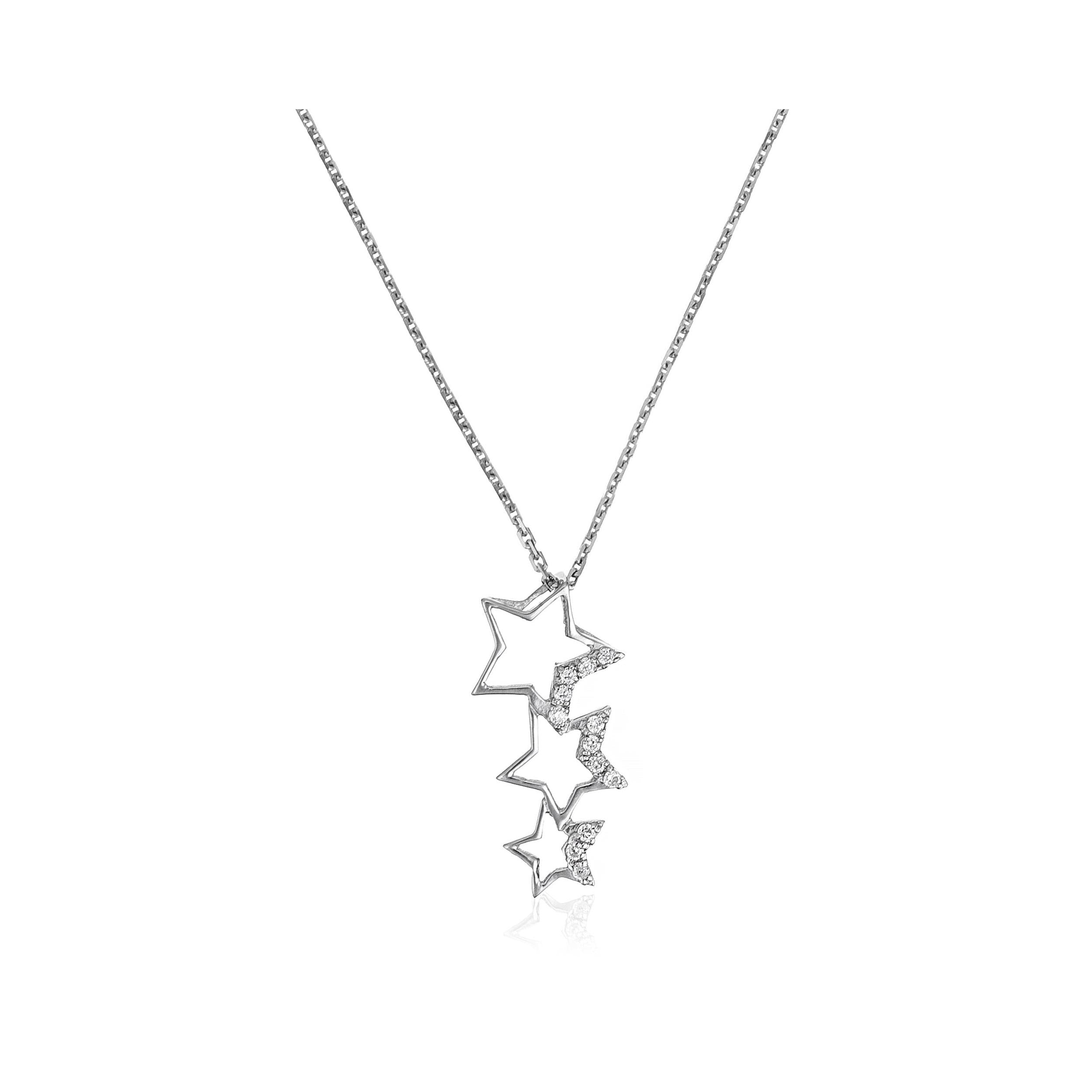 "Constellation" Pendant in 375/1000 White Gold and Zirconium