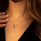 Pendentif "Constellation" Or Blanc 375/1000 Et Zirconium