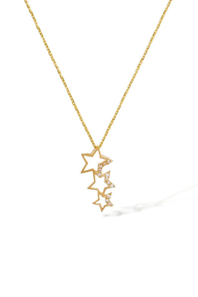 Pendentif "Constellation" Or Jaune 375/1000 Et Zirconium