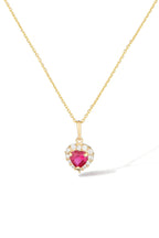 Pendentif "Embrasé" Or Jaune 375/1000 Et Zirconium Rouge