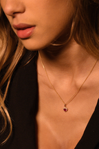 Pendentif "Embrasé" Or Jaune 375/1000 Et Zirconium Rouge