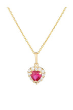 “Embrasé” Pendant 375/1000 Yellow Gold And Red Zirconium