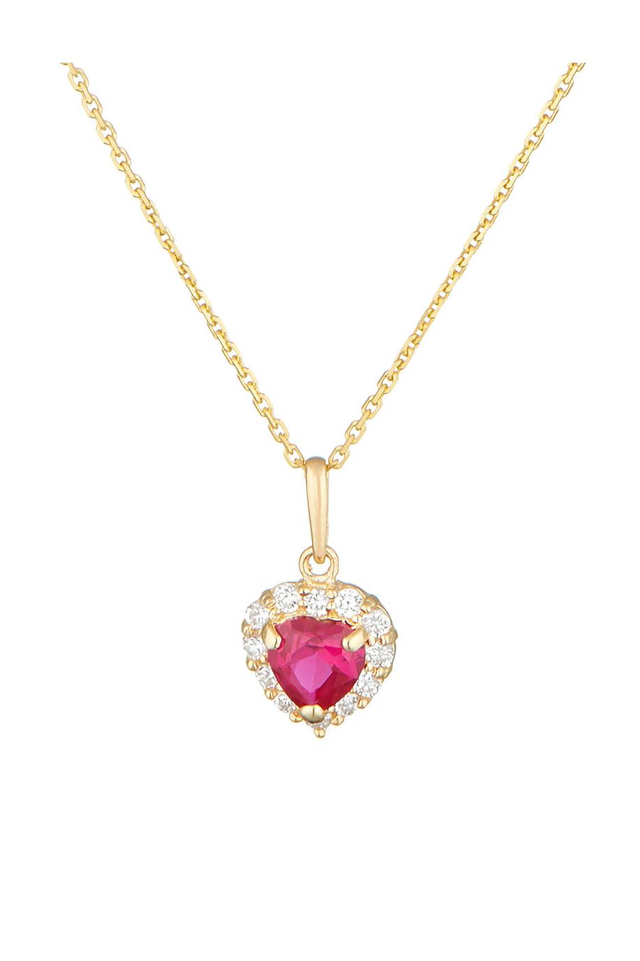 “Embrasé” Pendant 375/1000 Yellow Gold And Red Zirconium