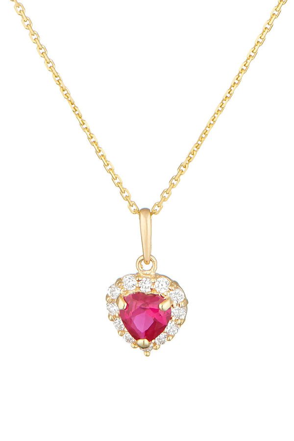 Pendentif "Embrasé" Or Jaune 375/1000 et Zirconium Rouge