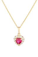 Pendentif "Embrasé" Or Jaune 375/1000 et Zirconium Rouge