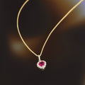 “Embrasé” Pendant 375/1000 Yellow Gold And Red Zirconium