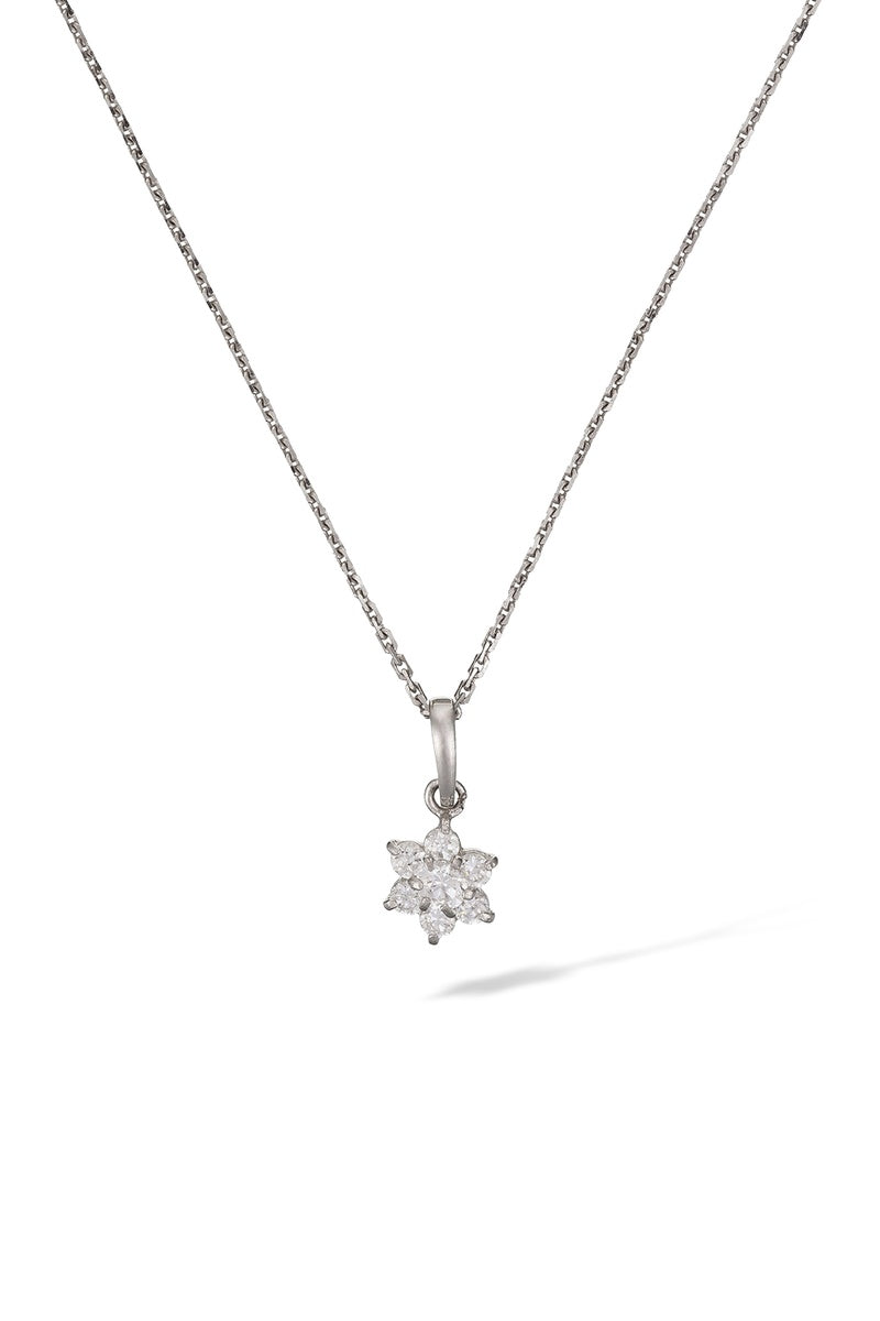 Pendentif "Le Messager Blanc" Or Blanc 375/1000 Et Zirconium