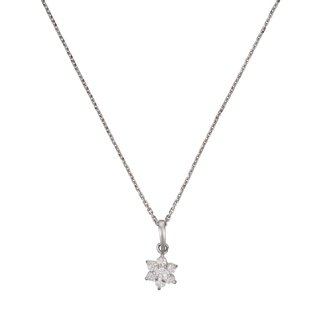 Pendentif "Le Messager Blanc" Or Blanc 375/1000 Et Zirconium