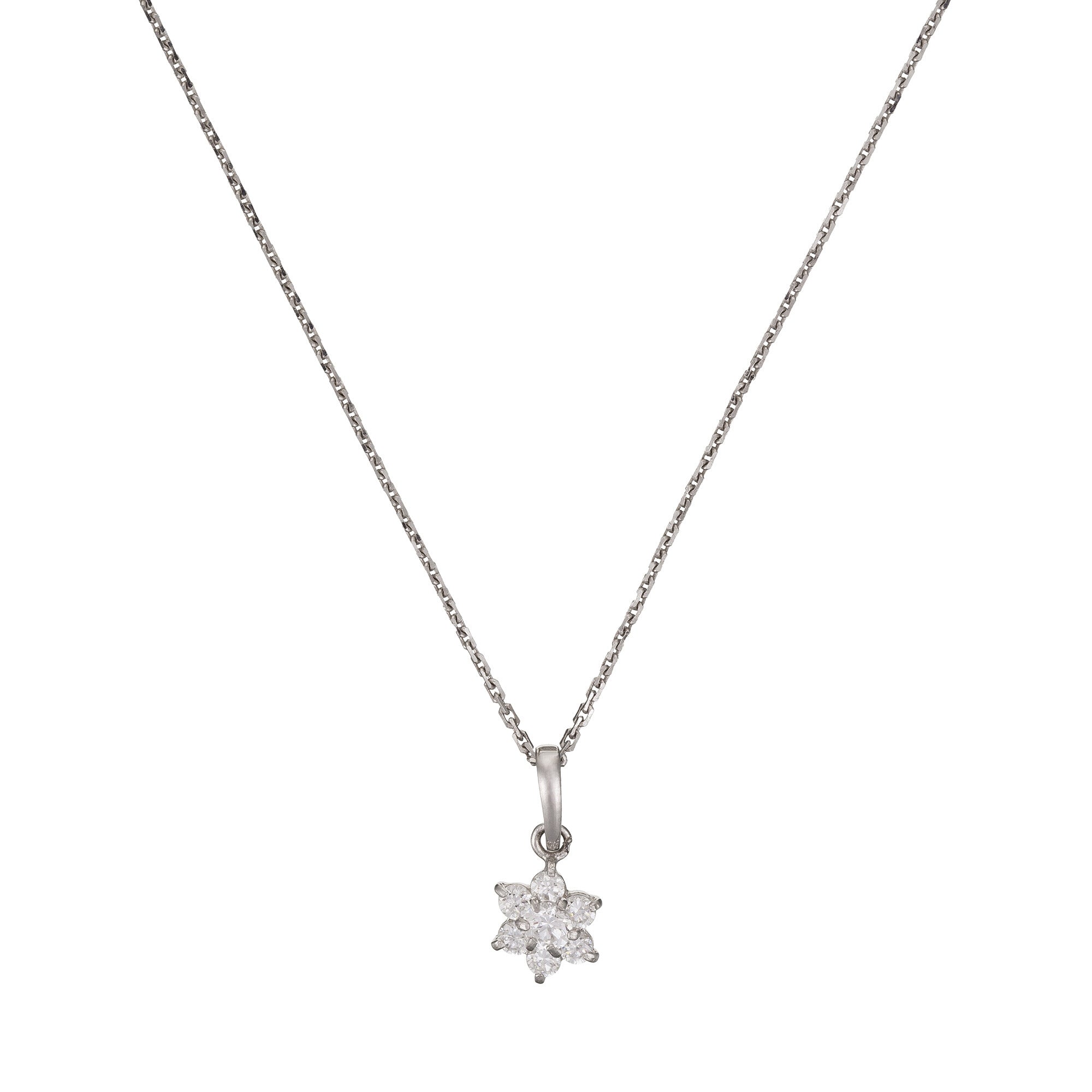 Pendant "the White Messenger" 375/1000 White Gold and Zirconium