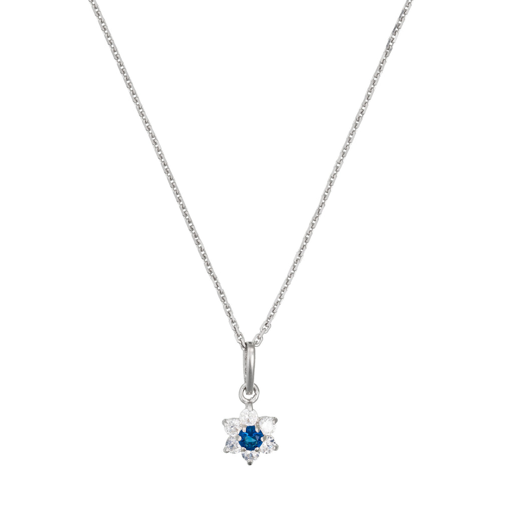 Pendentif "Le Messager Bleu" - Or Blanc 375/1000 Et Zirconium Bleu