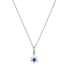 Pendentif "Le Messager Bleu" - Or Blanc 375/1000 Et Zirconium Bleu