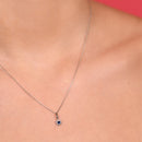 Pendentif "Le Messager Bleu" - Or Blanc 375/1000 Et Zirconium Bleu