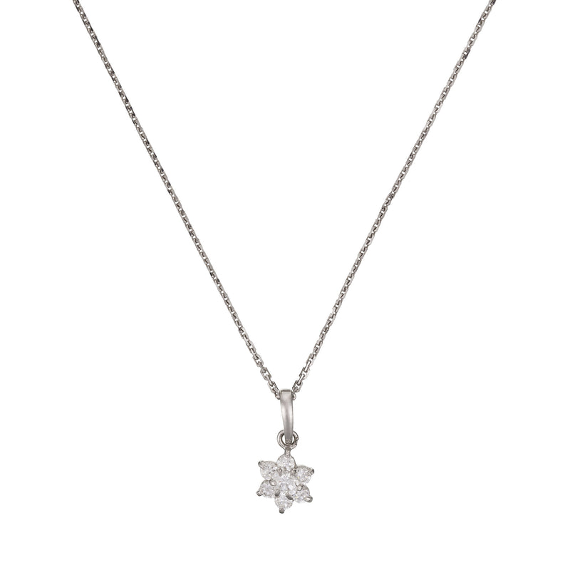 Pendentif "le Messager Blanc" Or Blanc 375/1000 et Zirconium