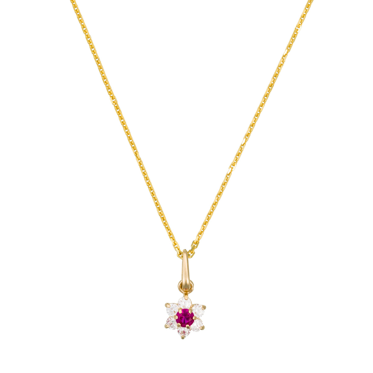 Pendentif "Le Messager Rouge" Or Jaune 375/1000 Et Zirconium Rouge