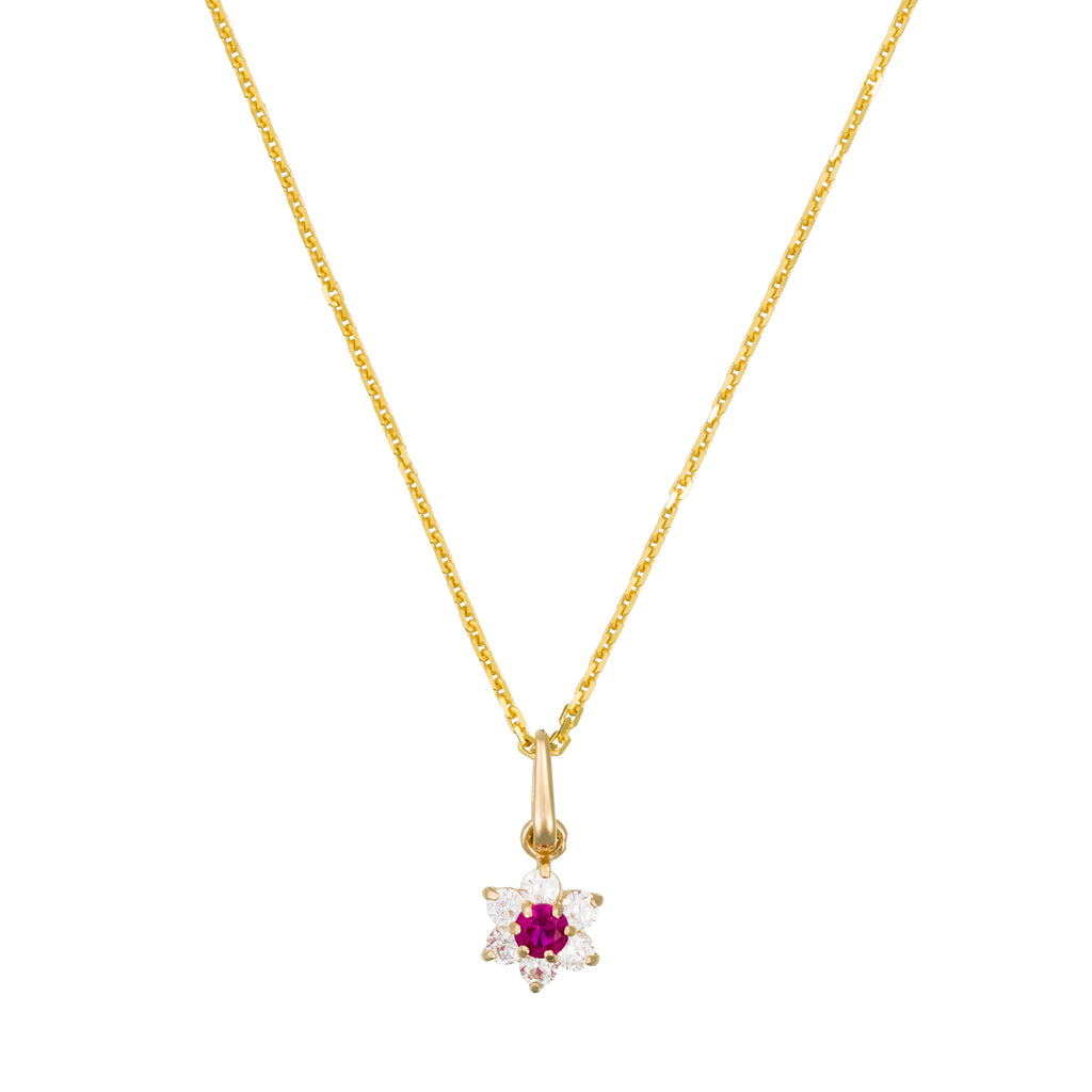 "The Red Messenger" Pendant - 375/1000 Yellow Gold And Red Zirconium