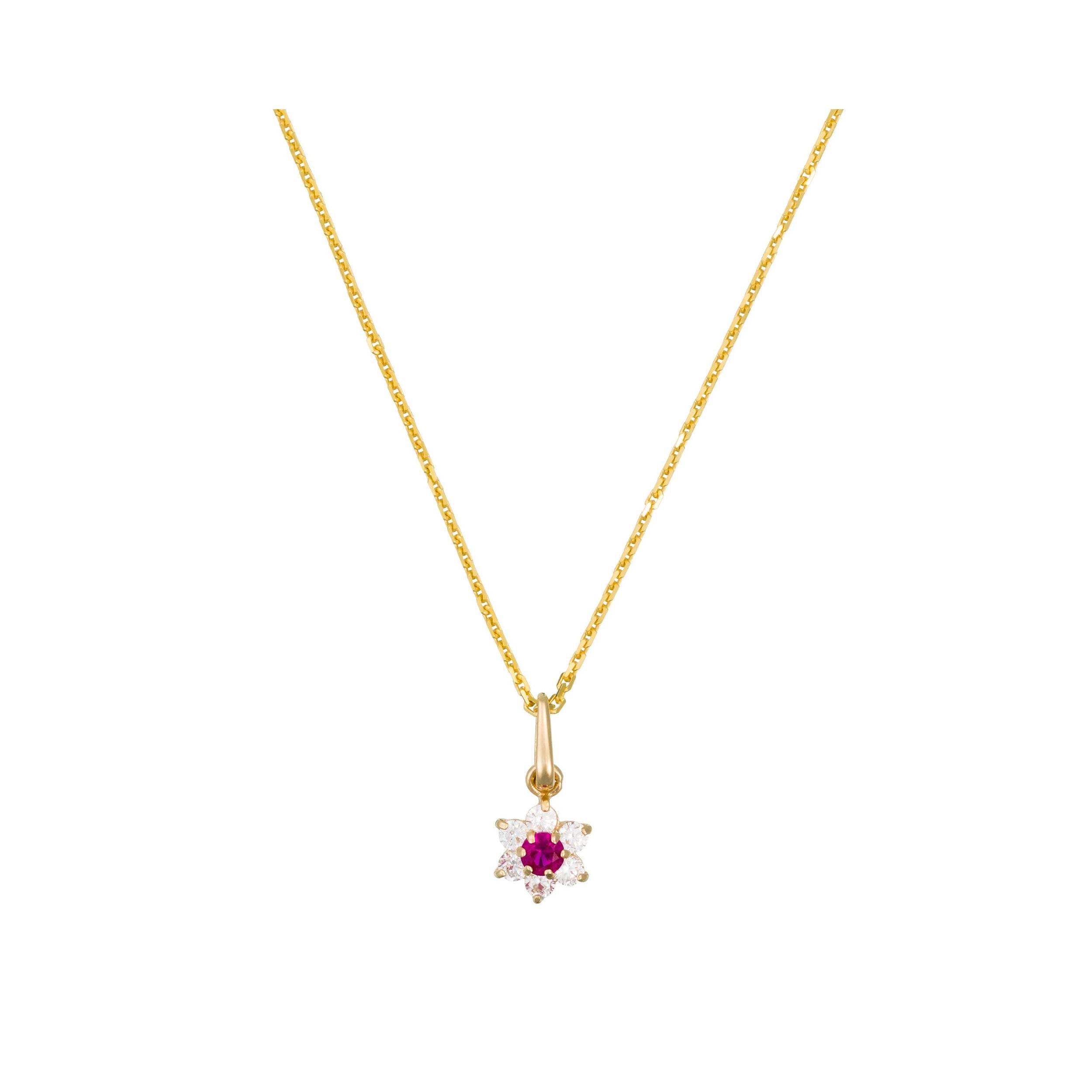 Pendentif "Le Messager Rouge" Or Jaune 375/1000 Et Zirconium Rouge