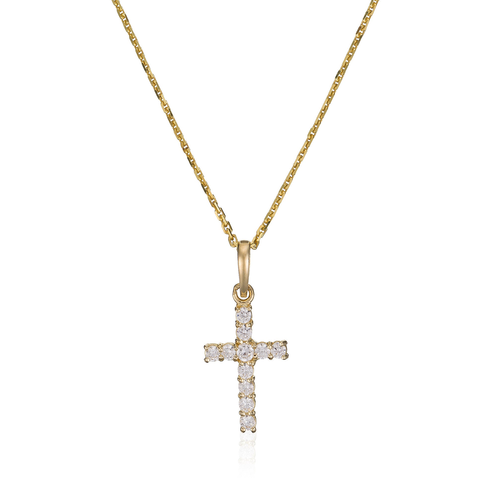 Pendentif "Croix Vérité" - Or Jaune 375/1000 Et Zirconium