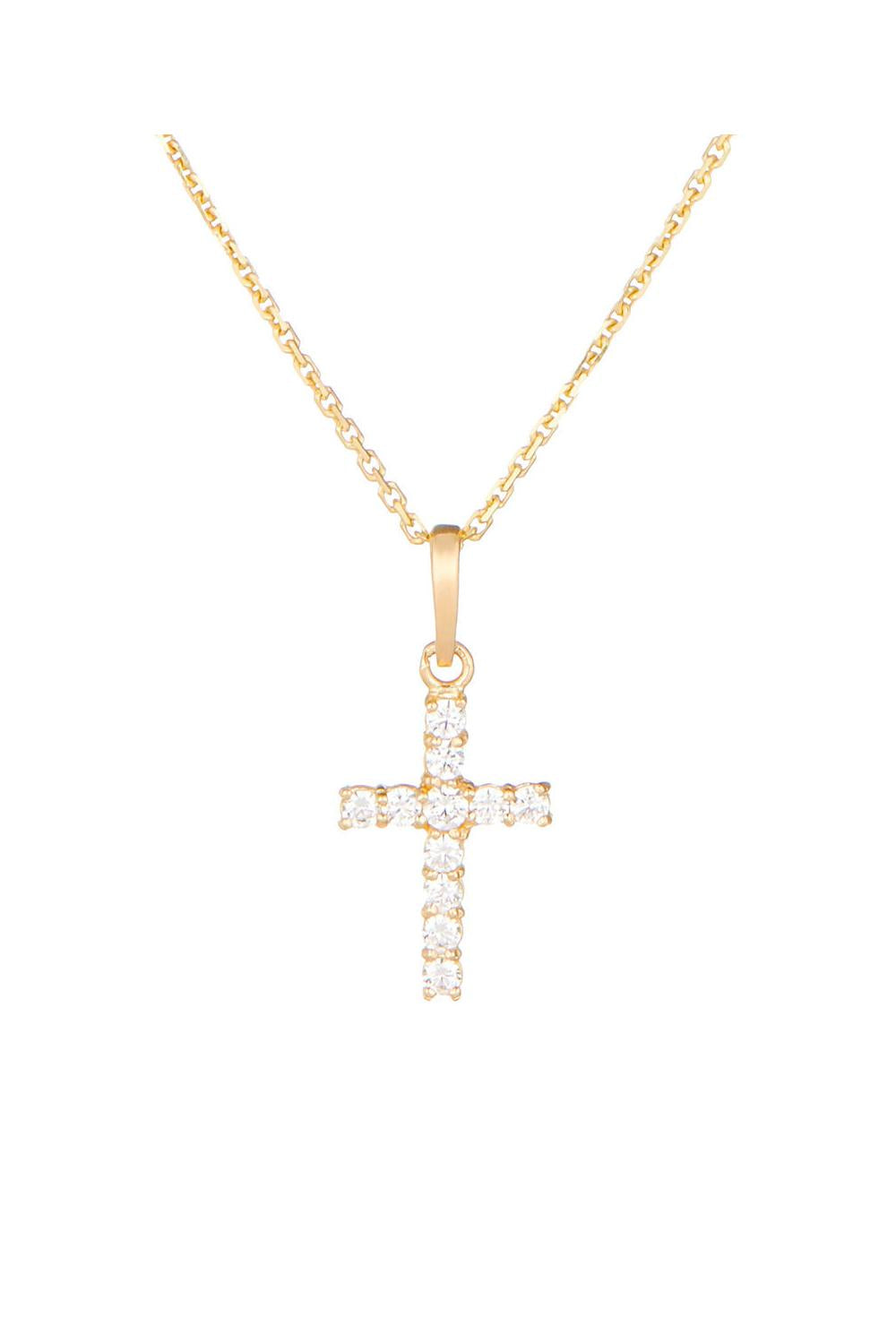 Pendentif "Croix Vérité" Or Jaune 375/1000 Et Zirconium