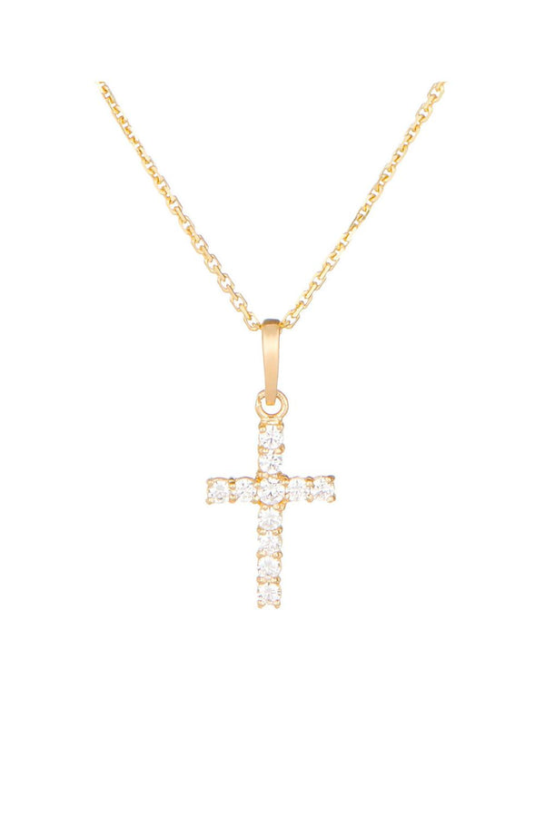 Colgante “Cruz de la Verdad” Oro amarillo 375/1000 y Circonio