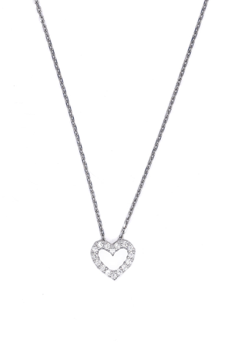 Pendentif "Gentil" Or Blanc 375/1000 Et Zirconium