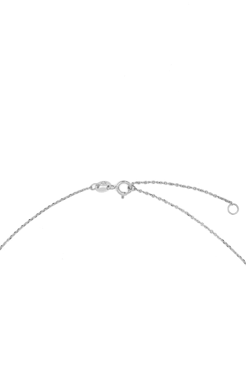 Pendentif "Phenix" Or Blanc 375/1000 Perle Blanche Et Zirconium