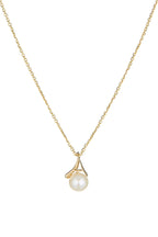 Colgante Phenix - Oro Amarillo Perla Blanca y Circonio