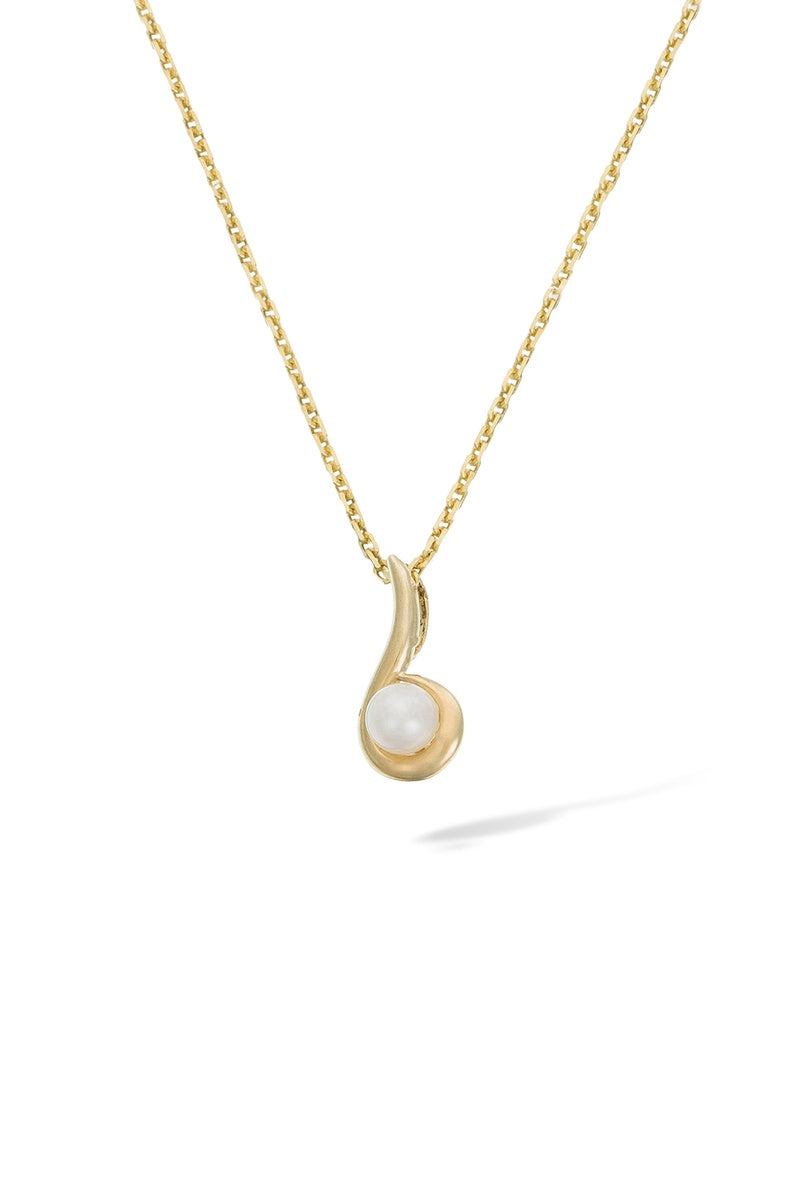 Pendentif "Ambiante" Or Jaune 375/1000 Perle Blanche