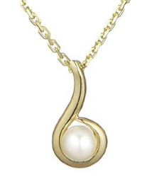 "Ambiante" Yellow Gold 375/1000 White Pearl Pendant