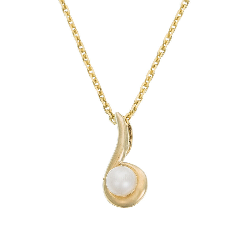 Pendentif "Ambiante" Or Jaune 375/1000 Perle Blanche