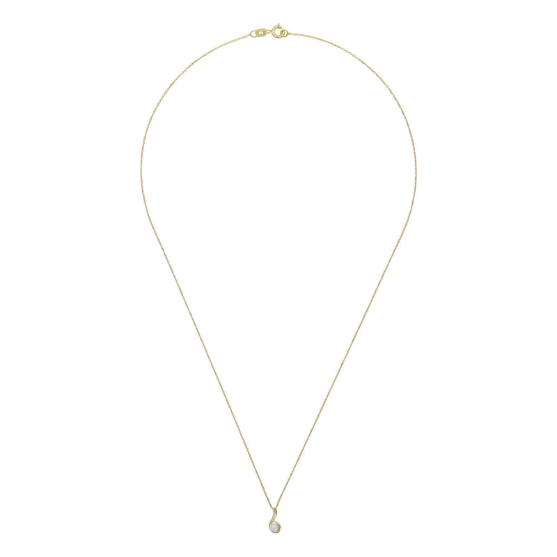 Pendentif "Ambiante" Or Jaune 375/1000 Perle Blanche
