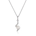 Pendentif "Câjoleur" Or Blanc 375/1000 Perle Blanche Et Zirconium
