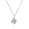 Pendentif "Trèfle" Or Blanc 375/1000 Et Zirconium