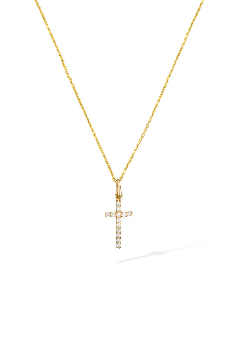 Pendentif "Croix Promise" Or Jaune 375/1000 Et Zirconium