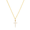 Colgante “Cruz de Promesa” – Oro amarillo 375/1000 y circonio