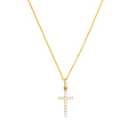 Colgante “Cruz de Promesa” – Oro amarillo 375/1000 y circonio