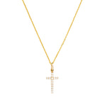 Colgante “Cruz de Promesa” – Oro amarillo 375/1000 y circonio