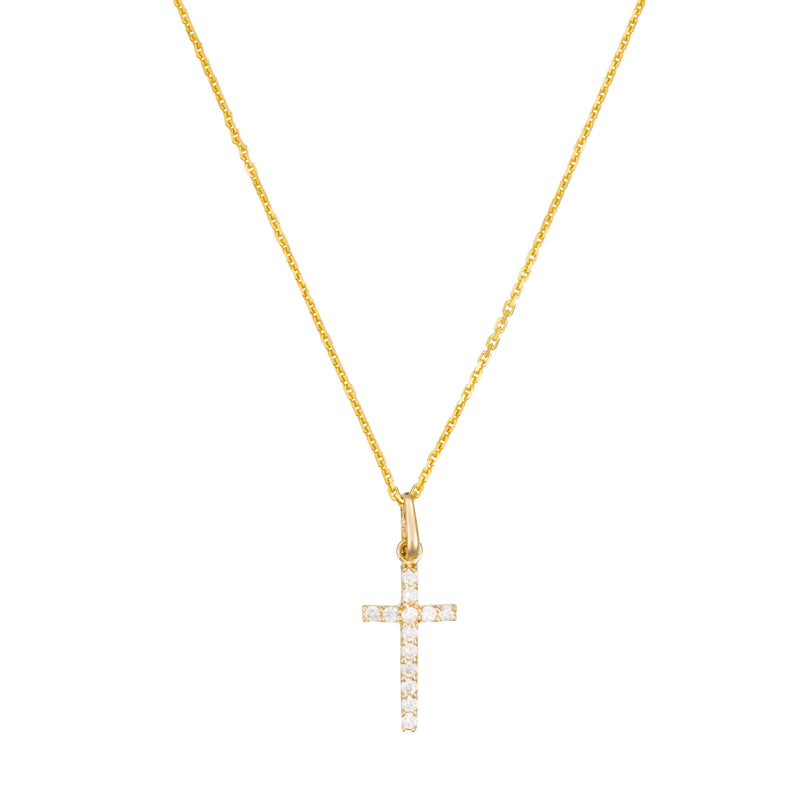 “Promise Cross” Pendant – 375/1000 Yellow Gold And Zirconium