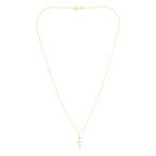 Colgante “Cruz de Promesa” – Oro amarillo 375/1000 y circonio