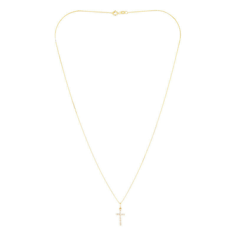 “Promise Cross” Pendant – 375/1000 Yellow Gold And Zirconium