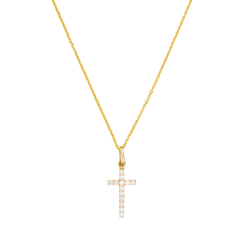 “Promise Cross” Pendant – 375/1000 Yellow Gold And Zirconium