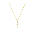Pendentif "Croix Promise" Or Jaune 375/1000 Et Zirconium