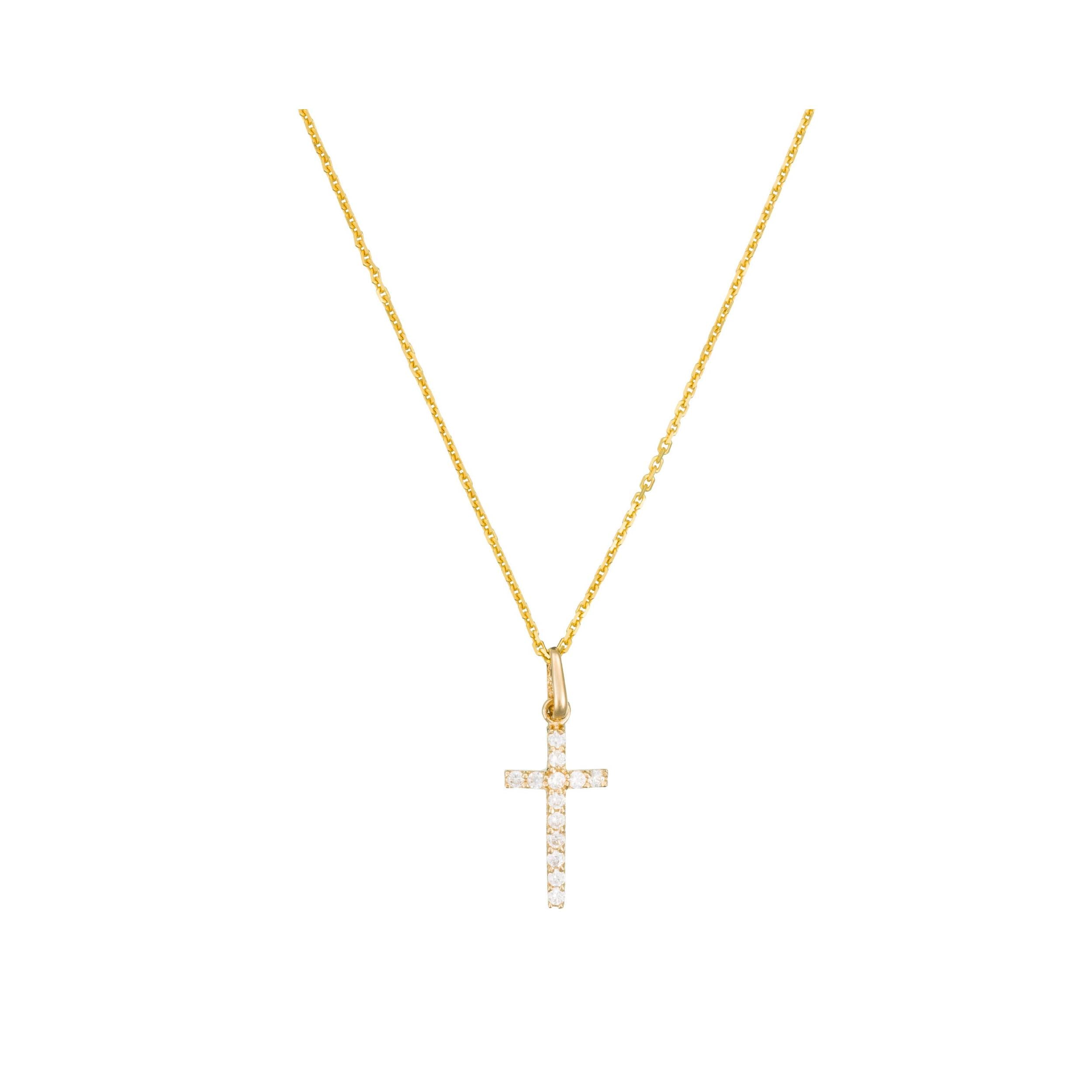 "Promised Cross" Pendant in 375/1000 Yellow Gold and Zirconium