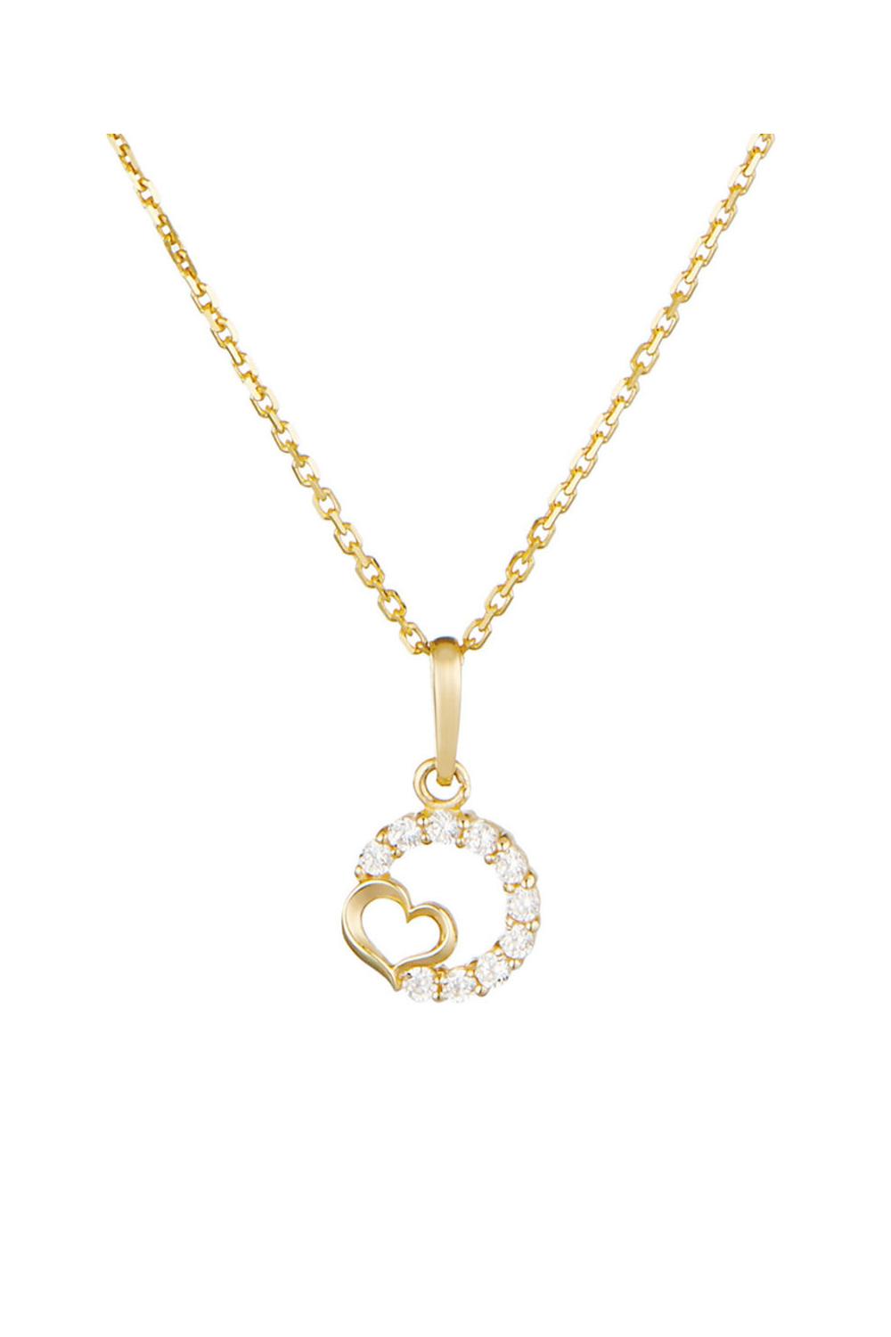 "Nina" Pendant in 375/1000 Yellow Gold and Zirconium