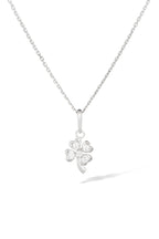 Pendentif "Petit Trèfle" Or Blanc 375/1000 Et Zirconium